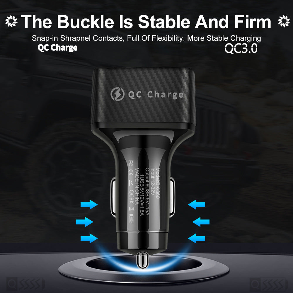 QC3.0 Авто Зарядно с 6 USB Порта
