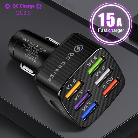 QC3.0 Авто Зарядно с 6 USB Порта